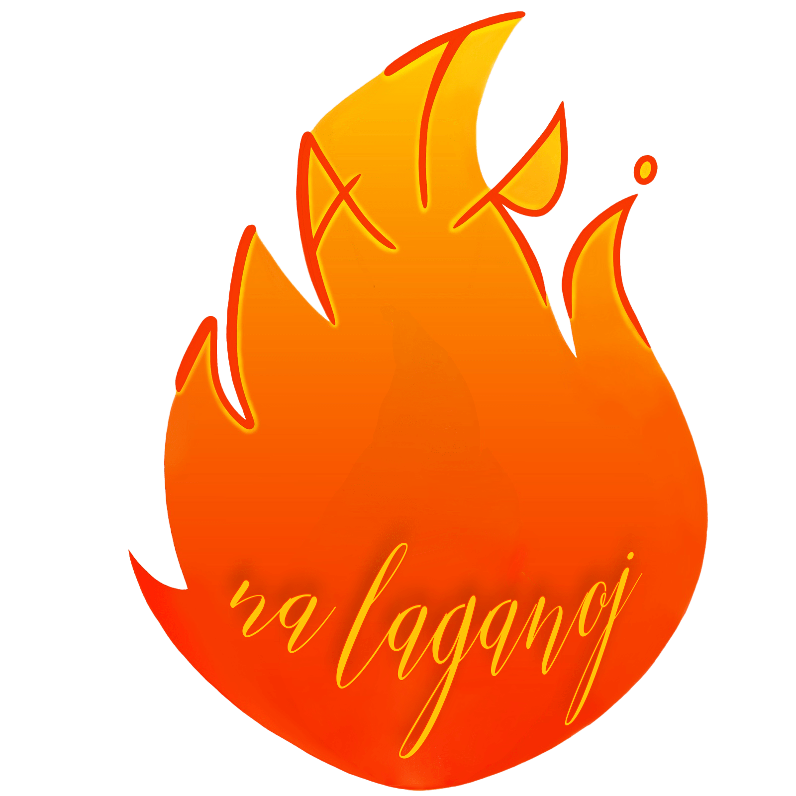 Logo brenda Na laganoj vatri sa ilustracijom vatre